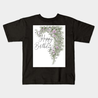 Floral - Happy Birthday Kids T-Shirt